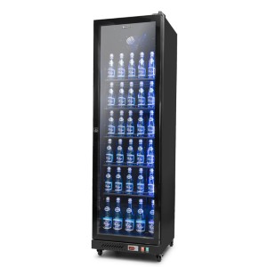 Szafa chłodnicza 1-drzwiowa przeszklona czarna 380L