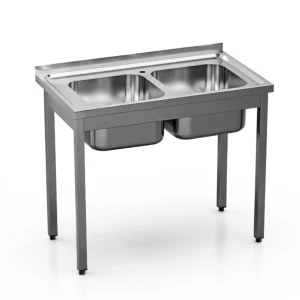 Zlew nierdzewny 2-komorowy do gastronomii skręcany 1000x600x850 mm