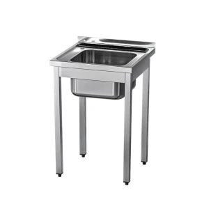 Zlew nierdzewny gastronomiczny bez półki 600x600x850 mm skręcany