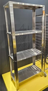 Regał nierdzewny do chłodni, półki pełne 1000x400x1800 mm skręcany