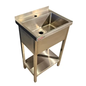 Zlew nierdzewny na nogach, zlew gastronomiczny PROBOX Sanepid - stojący z półką 50-45-85 cm PX156 | PROBOX PX 156