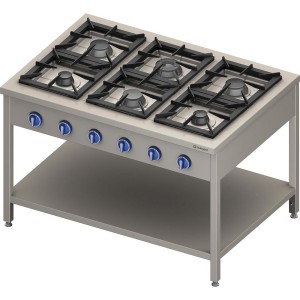 Trzon gastronomiczny gazowy, 6-Palnikowy, 900 mm, 32.5 kW, G20