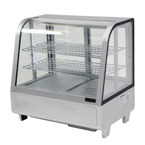 Witrynka chłodnicza 100 litrowa srebrna oświetlenie LED