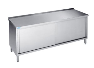 Stół nierdzewny z drzwiami suwnymi 1200x700x850(900) mm | Rilling ASS0712C0000