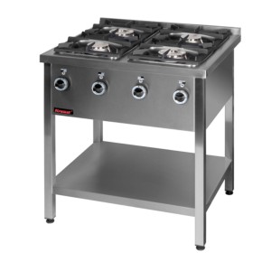Trzon gastronomiczny gazowy na podstawie otwartej 4-palnikowy 1x4,5kW + 1x7,5kW + 2x9,0kW
