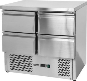 Stół chłodniczy nierdzewny z 4 szufladami 220L