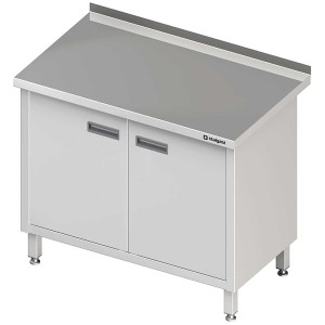 Stół przyścienny nierdzewny z drzwiami skrzydłowymi 800x600x850 mm