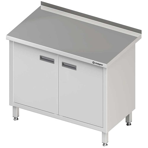 Stół ze stali nierdzewnej przyścienny z drzwiami skrzydłowymi 1200x600x850 mm