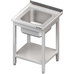 Zlew nierdzewny z półką 600x600x850 mm skręcany