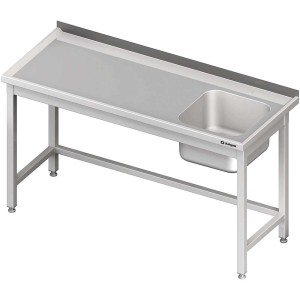 Zlew gastronomiczny 1-kom.(P), bez półki 1700x600x850 mm