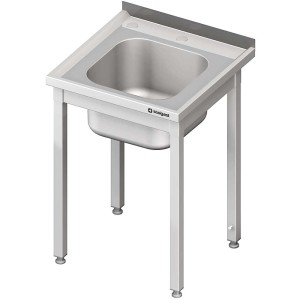 Zlew nierdzewny i otworem pod rozdrabniacz, bez półki 600x600x850 mm skręcany