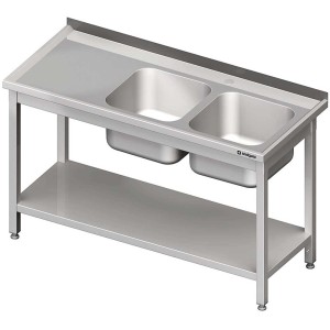 Stół ze zlewem 2-kom.(P),z półką 1100x700x850 mm skręcany