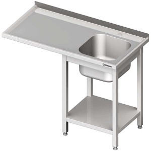 Stół przyścienny ze zlewem, bez półki z otworem 1800x700x850 mm, 1 komora po lewej spawany