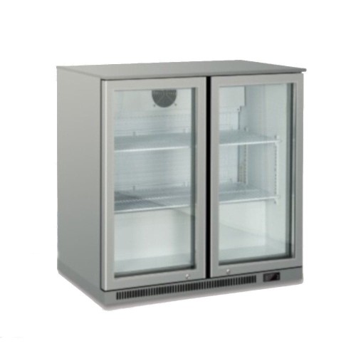 Witryna barowa na butelki podblatowa 2-drzwiowa nierdzewna  220L