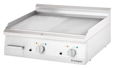Płyta grillowa gastronomiczna elektryczna, gładko-ryflowana, 8.1 kW