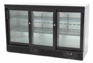 Barowa szafa chłodnicza | chłodziarka podblatowa RQ-330SCM | 3-drzwiowa | drzwi przesuwne | 341l