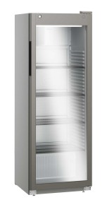 Szafa chłodnicza przeszklona srebrna, 1684x597x654 mm
