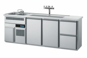 Stół chłodniczy barowy 2-drzwiowy 2500x700x980 mm | Rilling AGTM732L81-1/1/2