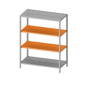 Regał magazynowy z półkami przestawnymi, perforowanymi 900x400x1800 mm spawany