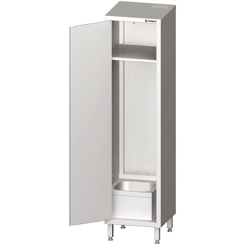 Szafa porządkowa ze stali nierdzewnej ze zlewem 500x500x2000 mm
