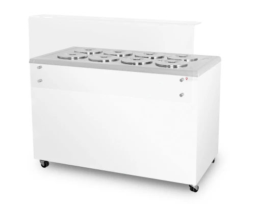 Dystrybutor do lodów | witryna do lodów | konserwator | retro | 8 tub | okrągłe kuwety | 1283x670x895 mm | GELATO POZETTI 8