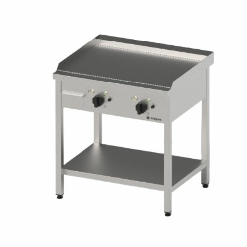 Gastronomiczna płyta grillowa elektryczna ryflowana Gredil 800x700x850 mm P 8.1 kW U 400V